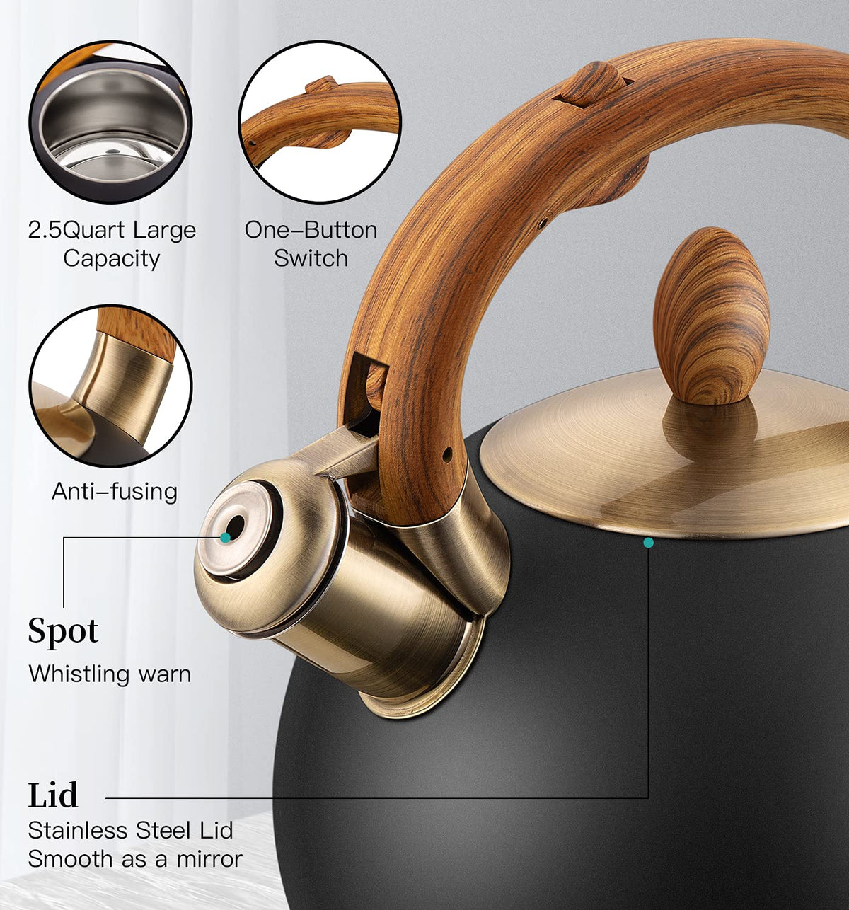 VICALINA tea kettle induction-compatible design for versatile cooking