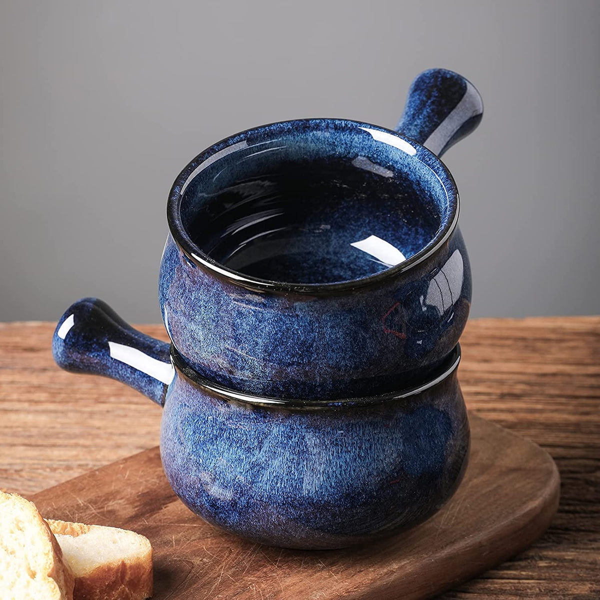 Vicrays 26oz blue soup bowl for hearty portions.