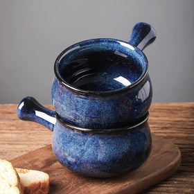 Vicrays 26oz blue soup bowl for hearty portions.