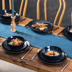 Vicrays blue fluted bowls with reactive glaze for serving versatility