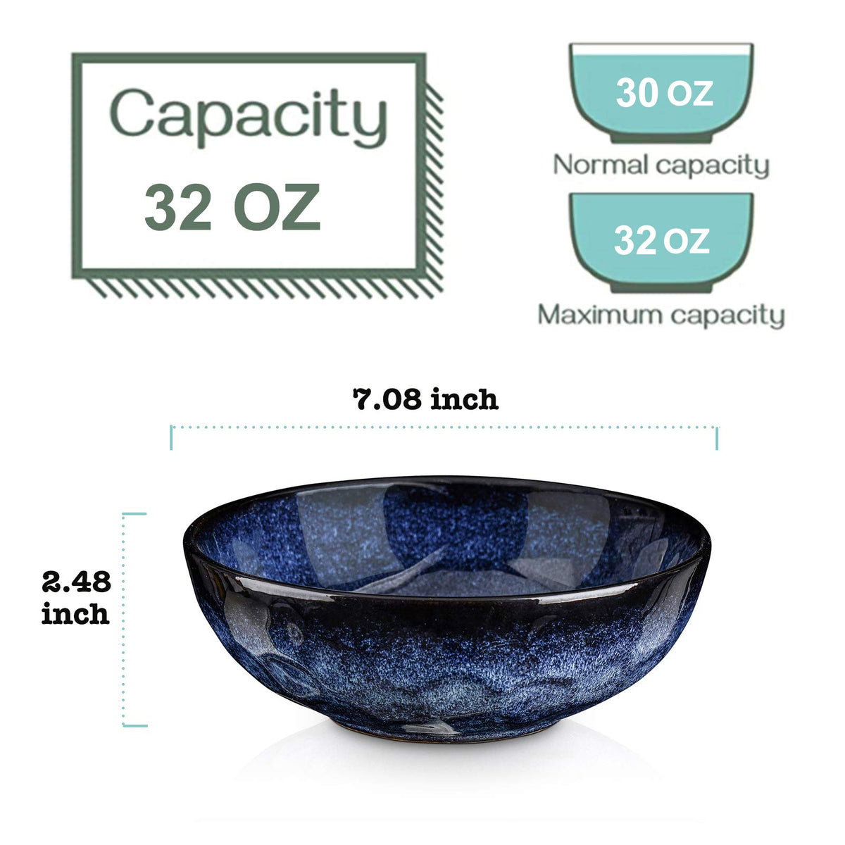 Vicrays blue fluted ceramic bowl suitable for hot soups