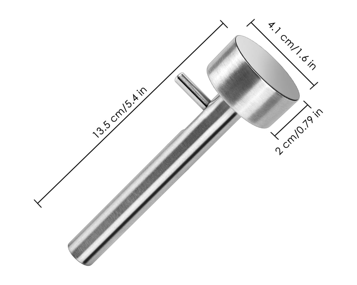 Victhur falafel scoop lever-action releases mixture smoothly into the pan.