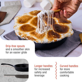 Victoria 8-Inch Skillet preseasoned surface ready for immediate cooking