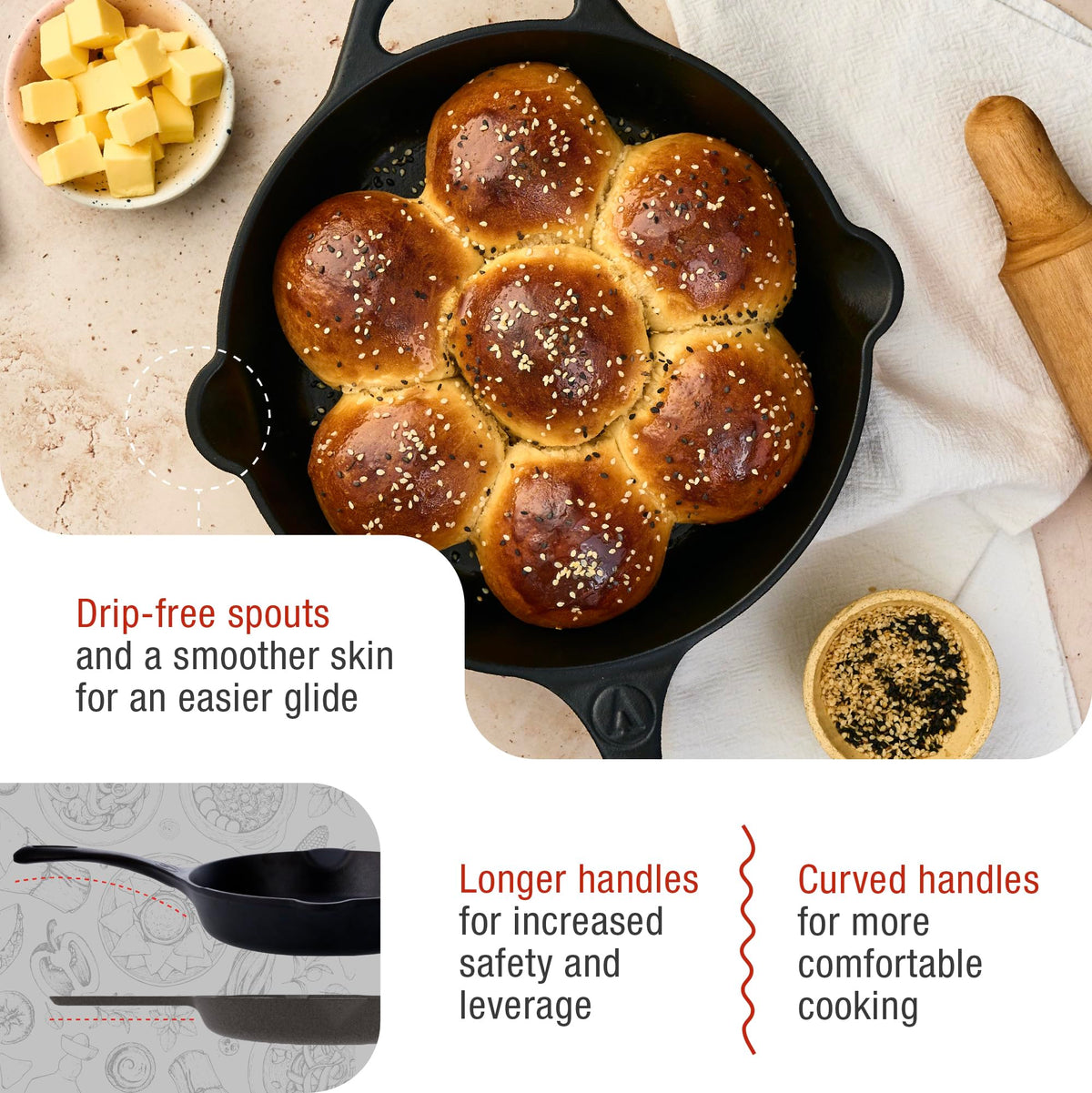 Victoria cast iron with deep vessel ideal for sauces and larger ingredients