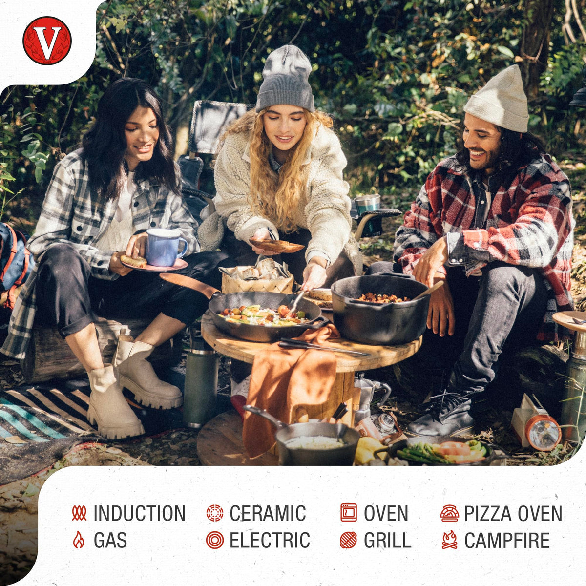 Victoria preseasoned skillet with flaxseed oil enables easy release.