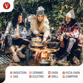 Victoria preseasoned skillet with flaxseed oil enables easy release.