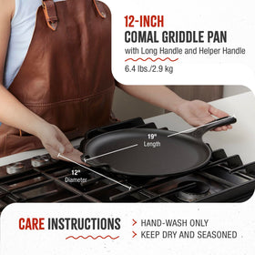 Versatile Victoria pan for gas, electric, induction, oven, or campfire use.