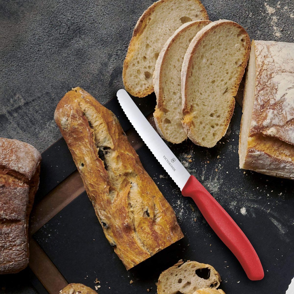 Victorinox ergonomic, non-slip handle for confident, easy use even with wet hands.