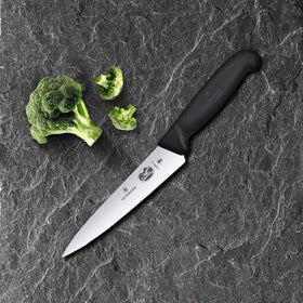 Victorinox Fibrox 6-inch knife handle with non-slip grip for wet conditions.
