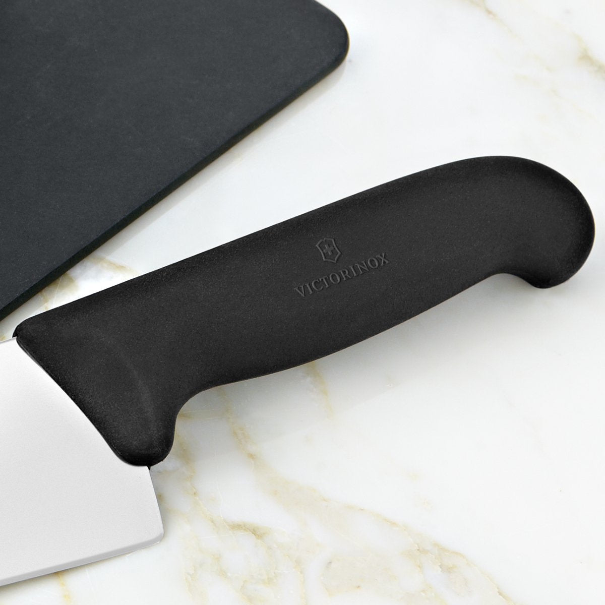 Victorinox Fibrox Pro 8in chef knife handle ergonomic view showing non-slip grip
