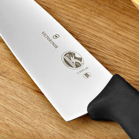 Victorinox Fibrox Pro knife full length ready for chopping and dicing.