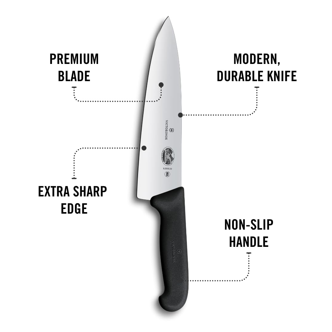 Victorinox Fibrox Pro blade with Swiss Made insignia signaling quality.