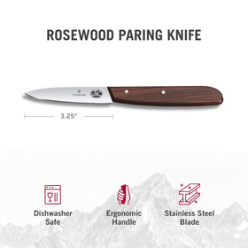 Victorinox Rosewood Paring Knife slicing vegetables with control
