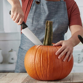 Victorinox Swiss Classic knife on cutting board showing balanced design for stability