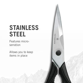 Victorinox kitchen shear ergonomic, textured handle for comfortable use.