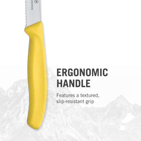 Victorinox Swiss Classic paring knife handle ergonomic grip for wet handling.