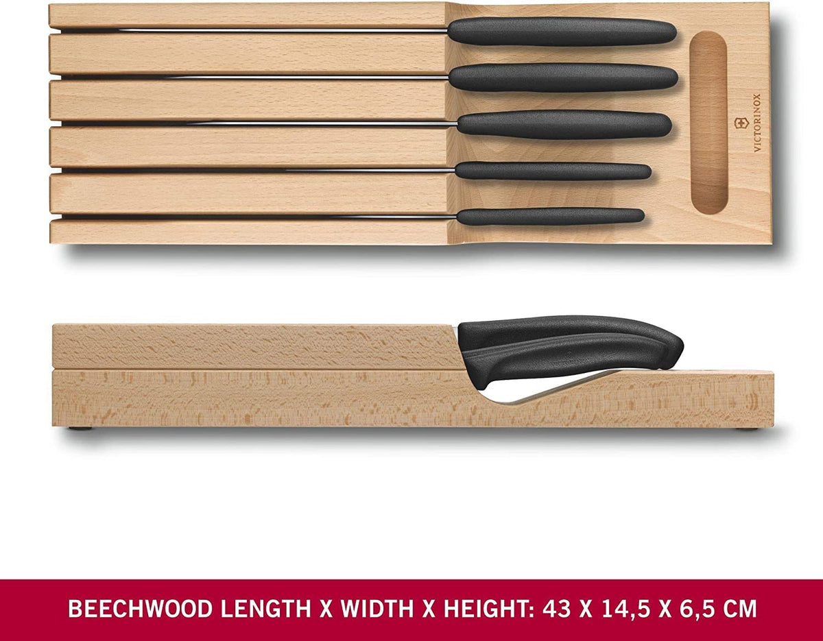 Victorinox Swiss Classic Santoku knife stored in the organizer for versatile kitchen prep.