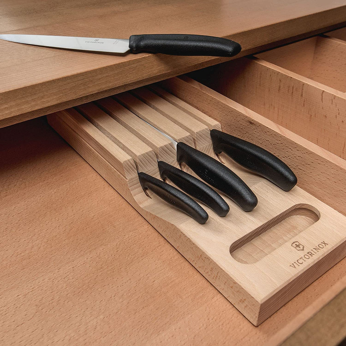 Victorinox Swiss Classic table knife in the organizer for everyday dining and serving.