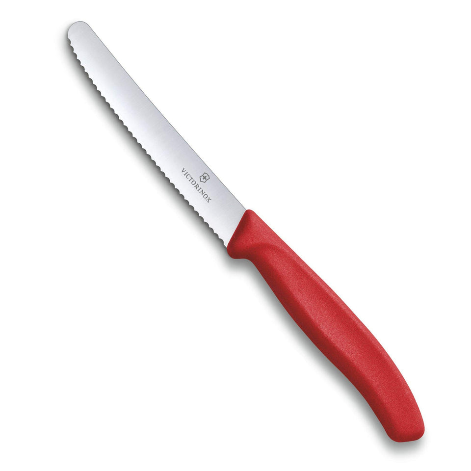 Victorinox tomato-table knife with 4.3-inch blade for clean tomato slicing.