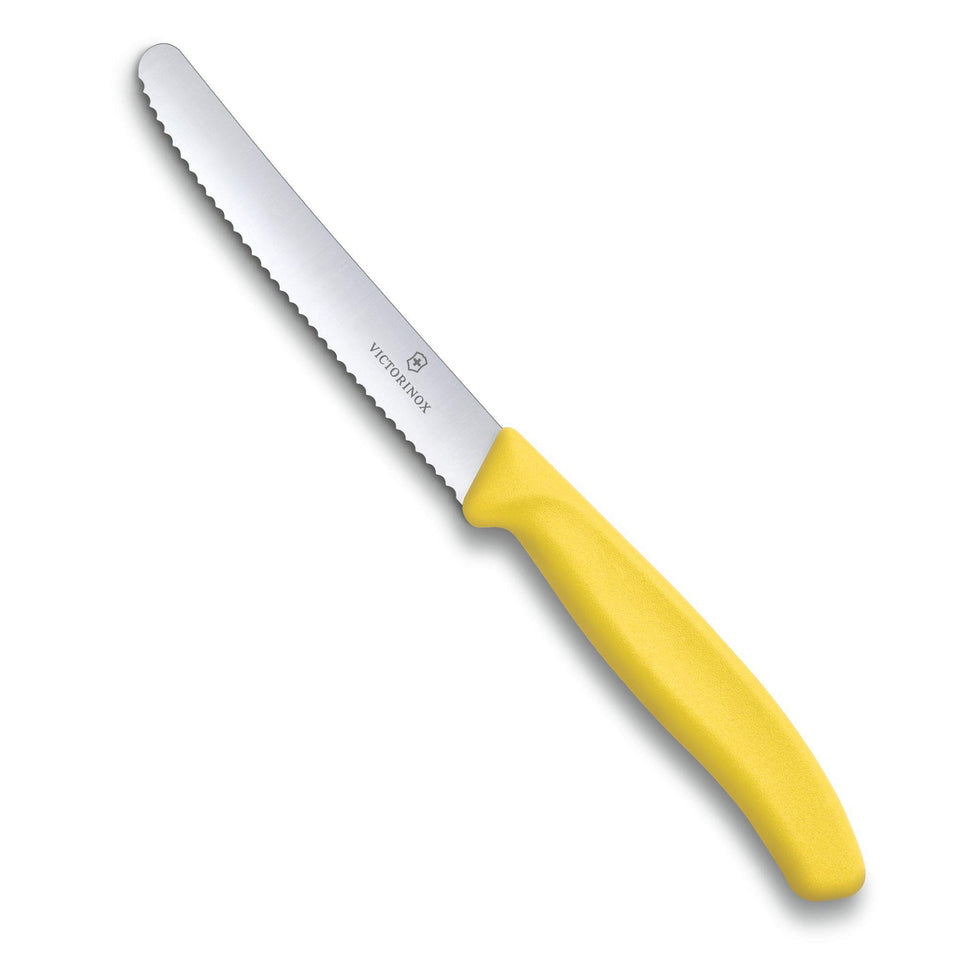 Victorinox VIC-6.7836.L118 Swiss Classic utility knife with yellow handle for everyday tasks.