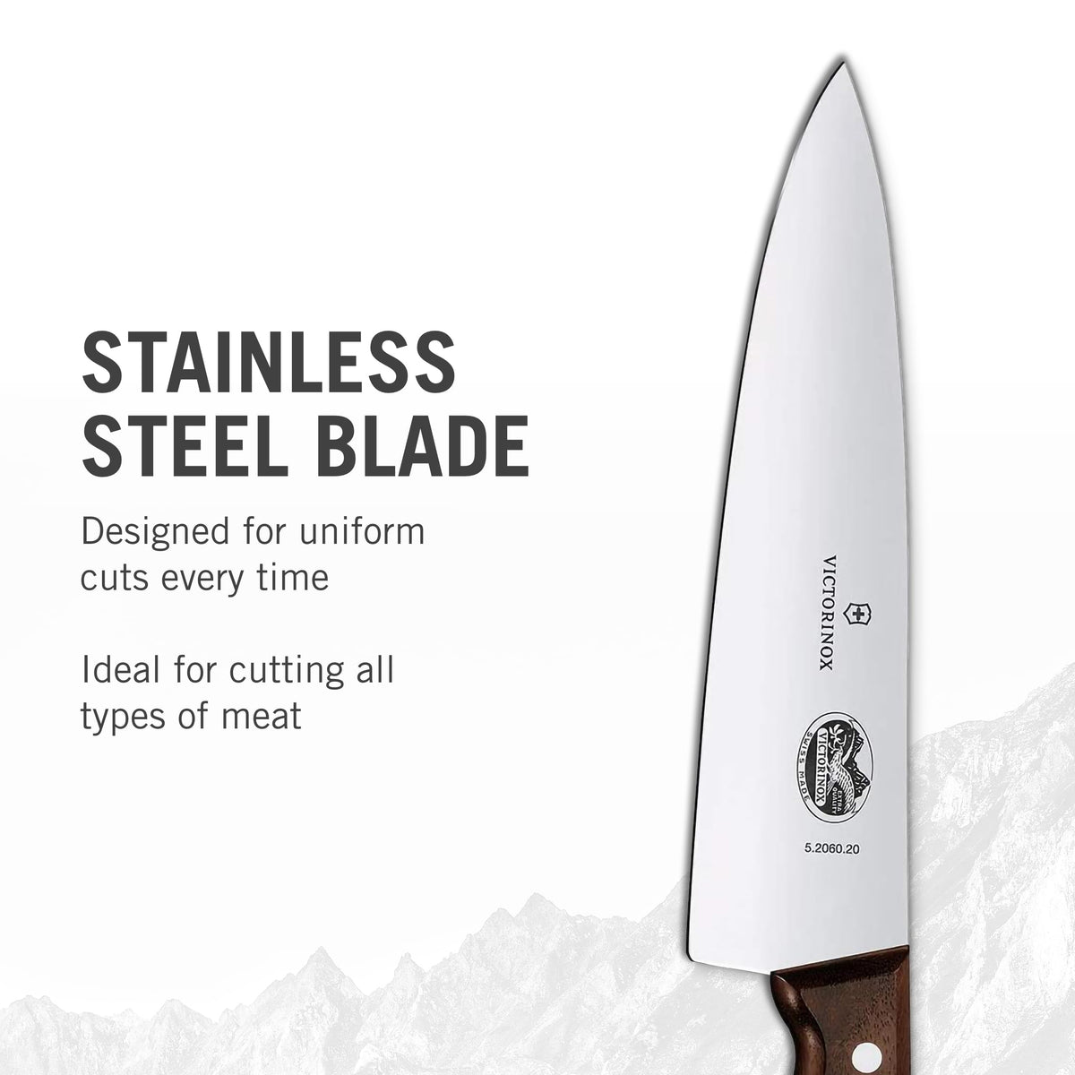 Victorinox Wood 8-Inch Chef's Knife ergonomic balance for steady slicing