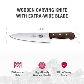 Victorinox Wood 8-Inch Chef's Knife slicing-action for clean cuts