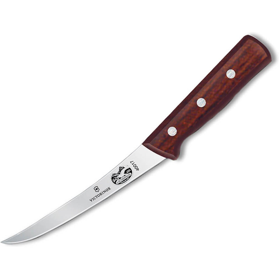 Victorinox Wood Collection boning knife with curved blade for precise trimming