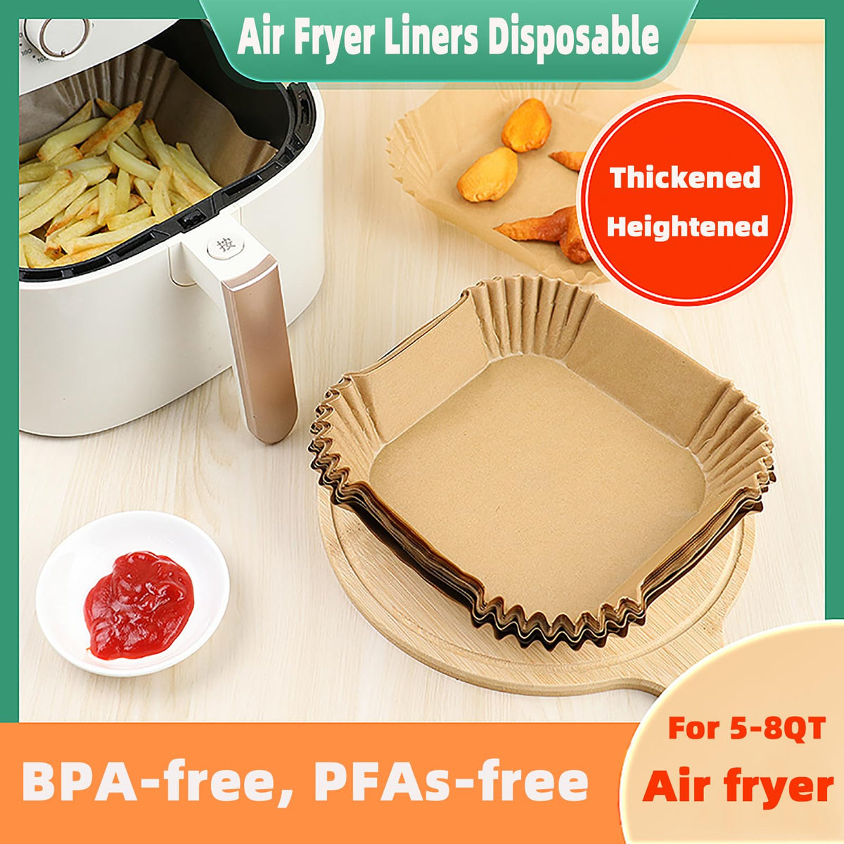 Victoyaw liner closeup highlighting BPA-free and PFAs-free composition