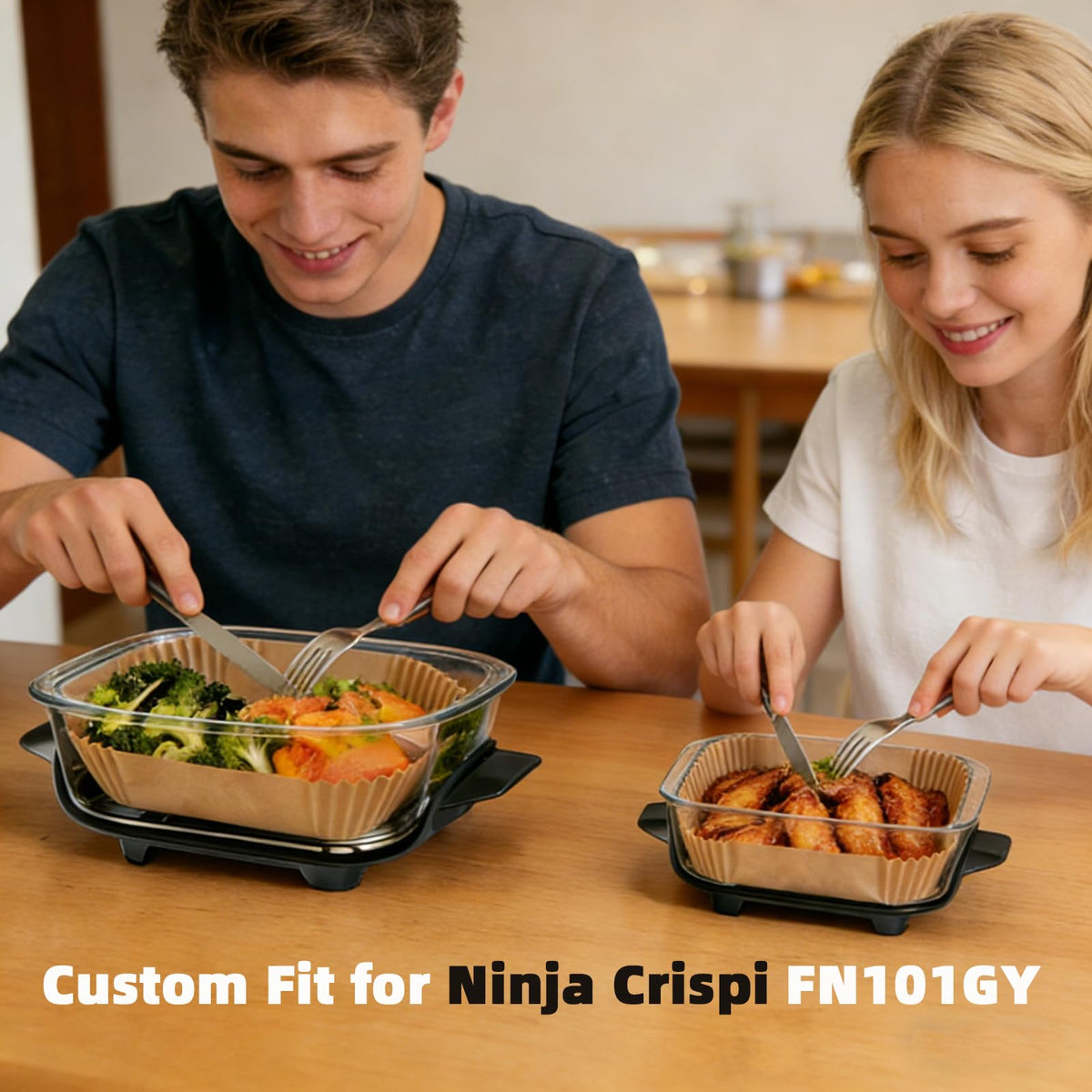 victoyaw Ninja Crispi liners 160pcs large ready for 4-Qt fryer batches