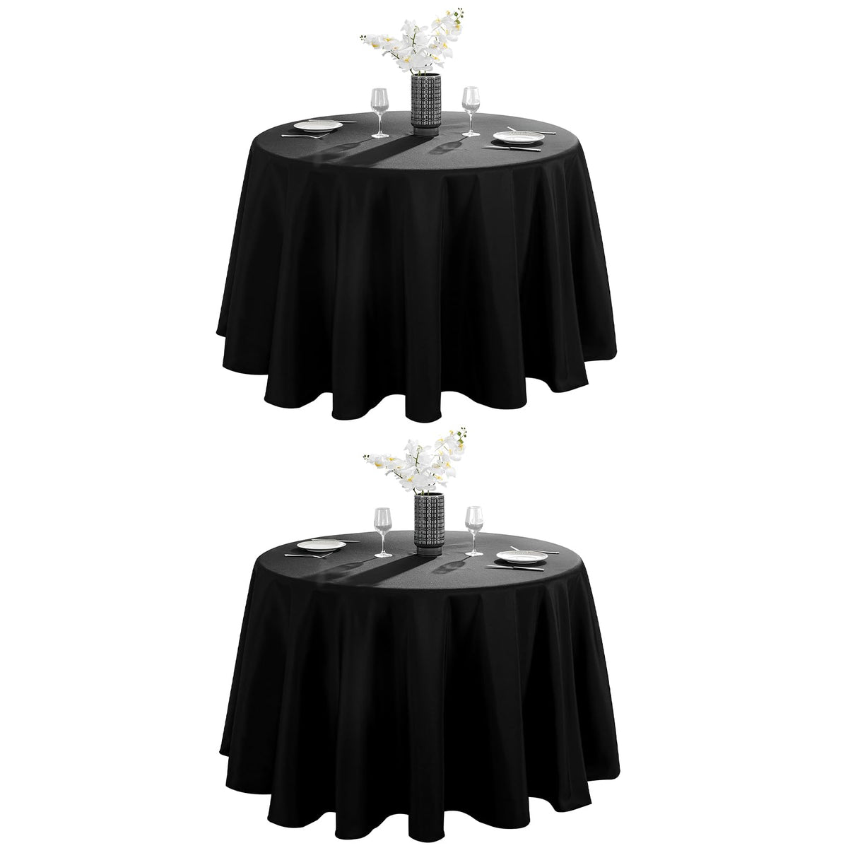 VidaFete 2-pack 120-inch round tablecloth bundle for elegant events.