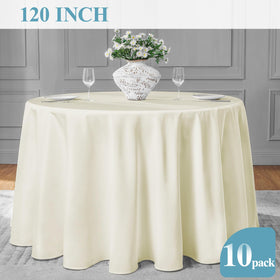 VidaFete ivory tablecloth on indoor table setup suitable for gatherings.