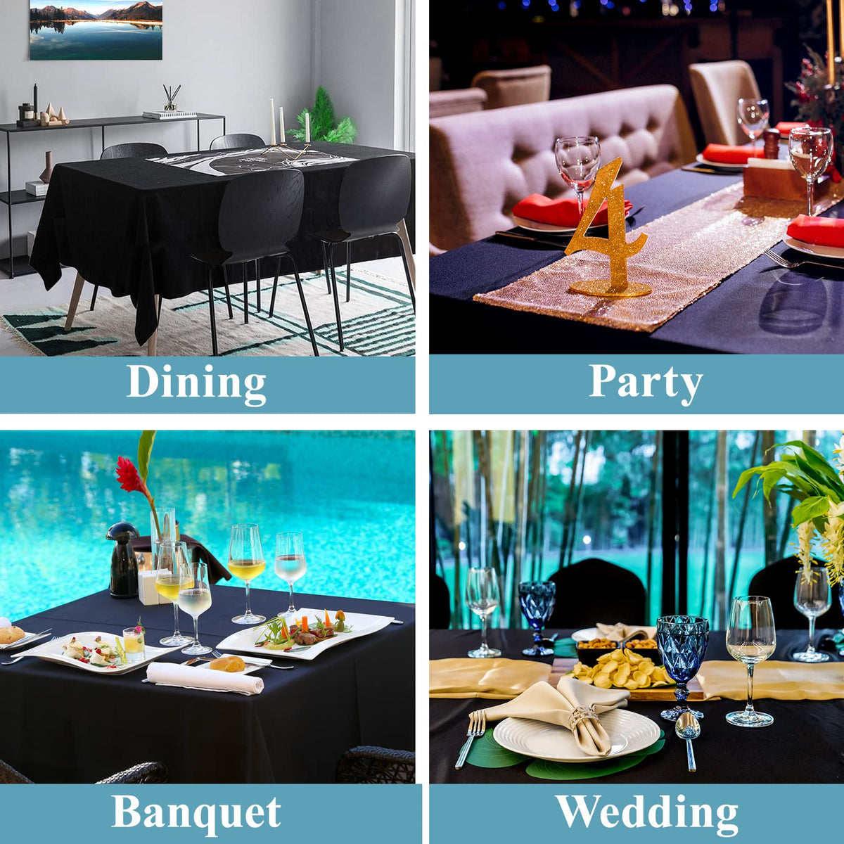 VidaFete polyester tablecloth is machine washable and quick-drying.