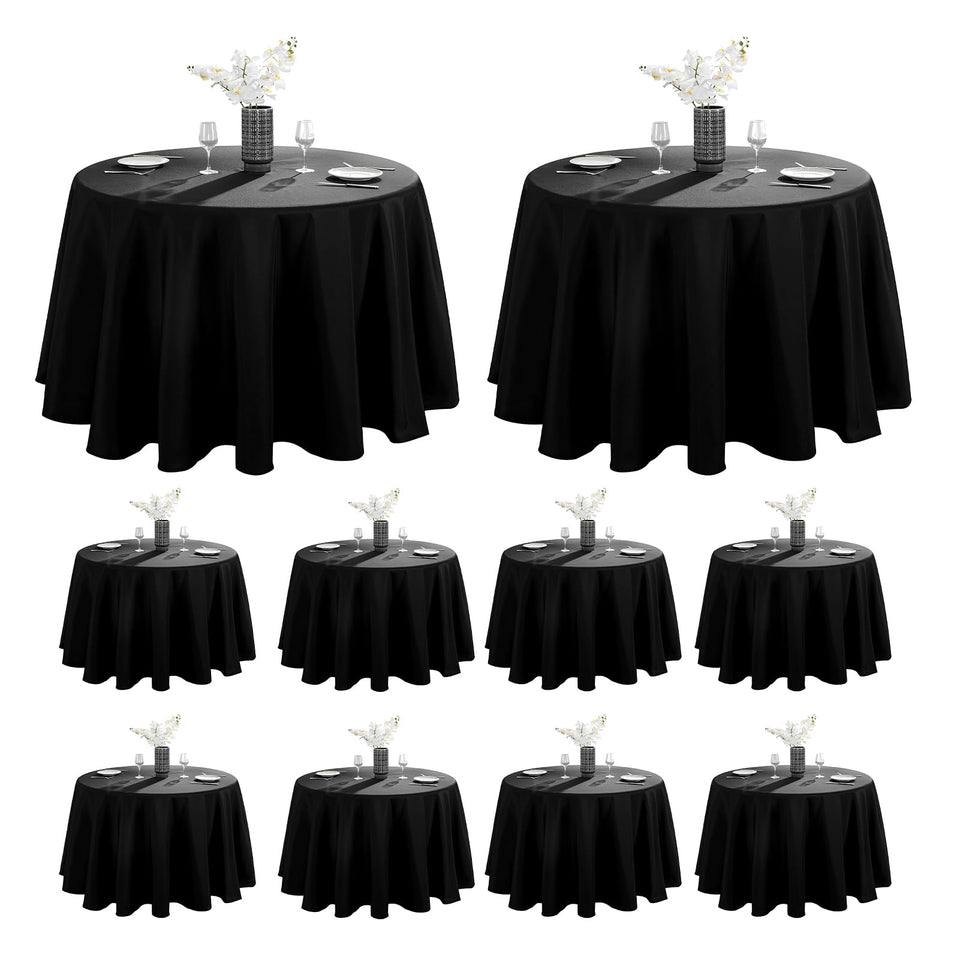 VidaFete round tablecloth 132-inch pack 10, ideal for large events.