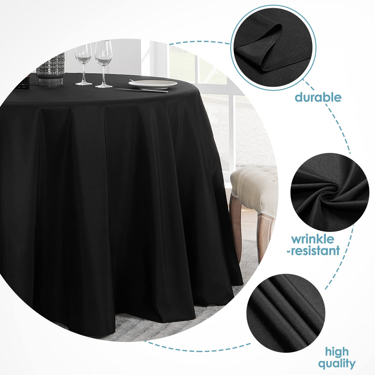 VidaFete stain-resistant finish helps maintain bold black color