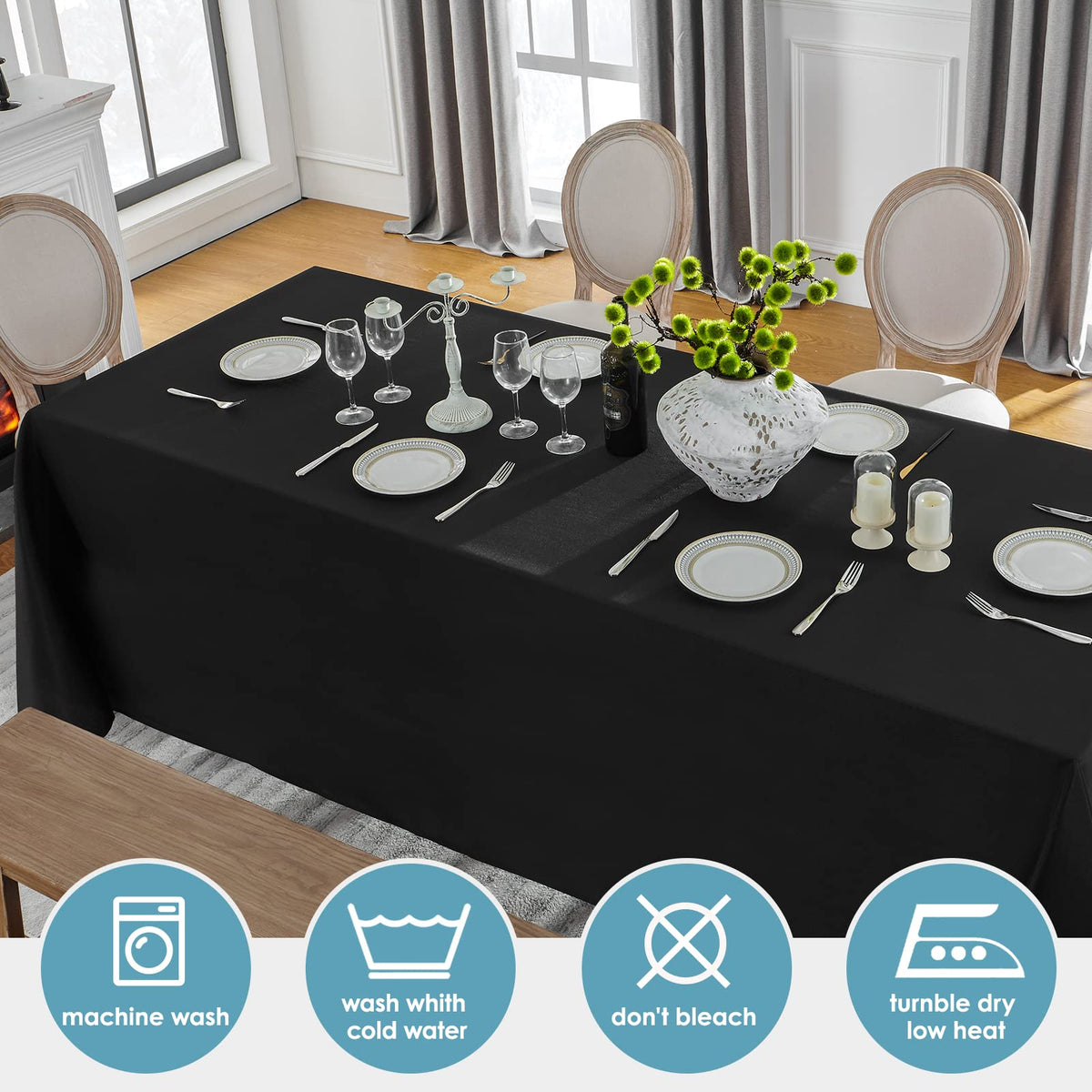 VidaFete stain-resistant tablecloth suitable for weddings and buffets.
