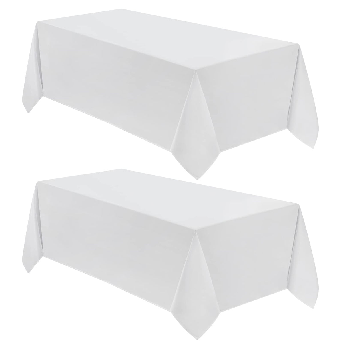 VidaFete 90x156 inch white rectangle tablecloth, wrinkle-resistant and easy to clean.