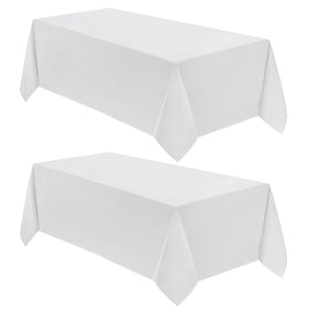 VidaFete 90x156 inch white rectangle tablecloth, wrinkle-resistant and easy to clean.