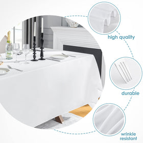 VidaFete durable polyester tablecloth, machine washable and wrinkle-resistant