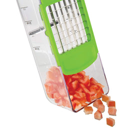 Vidalia Chop Wizard Pro Max lid lifted for easy cleaning with tab