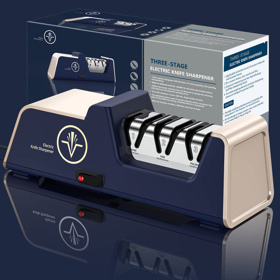 VIDOME professional electric knife sharpener front view offers quick touch-ups for daily kitchen knives.