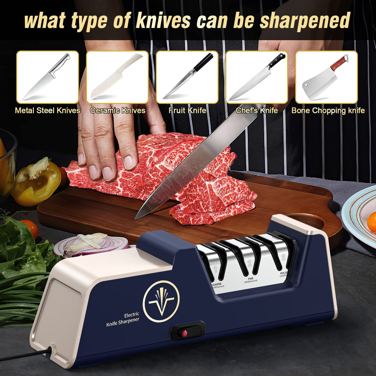 VIDOME safety track protects blade surface during sharpening for peace of mind.