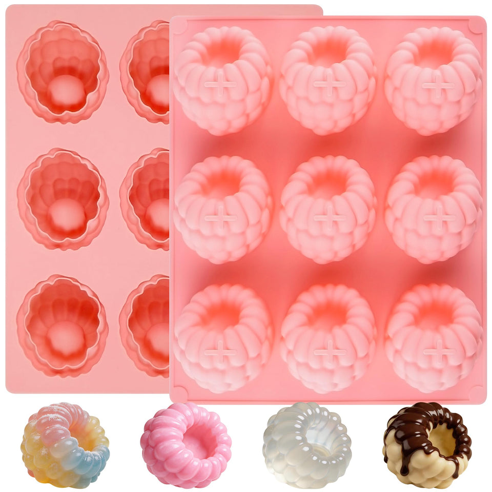 Vidotim raspberry mousse mold 9-cavity set for uniform party desserts