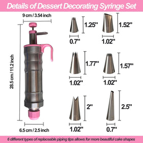 VIEASST cake decorating gun close-up showing precision nozzles for detailed piping
