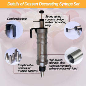 VIEASST decorating kit with food-grade stainless steel and ABS components for safe baking.