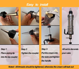VIEASST syringe design with large opening facilitates quick cream filling.