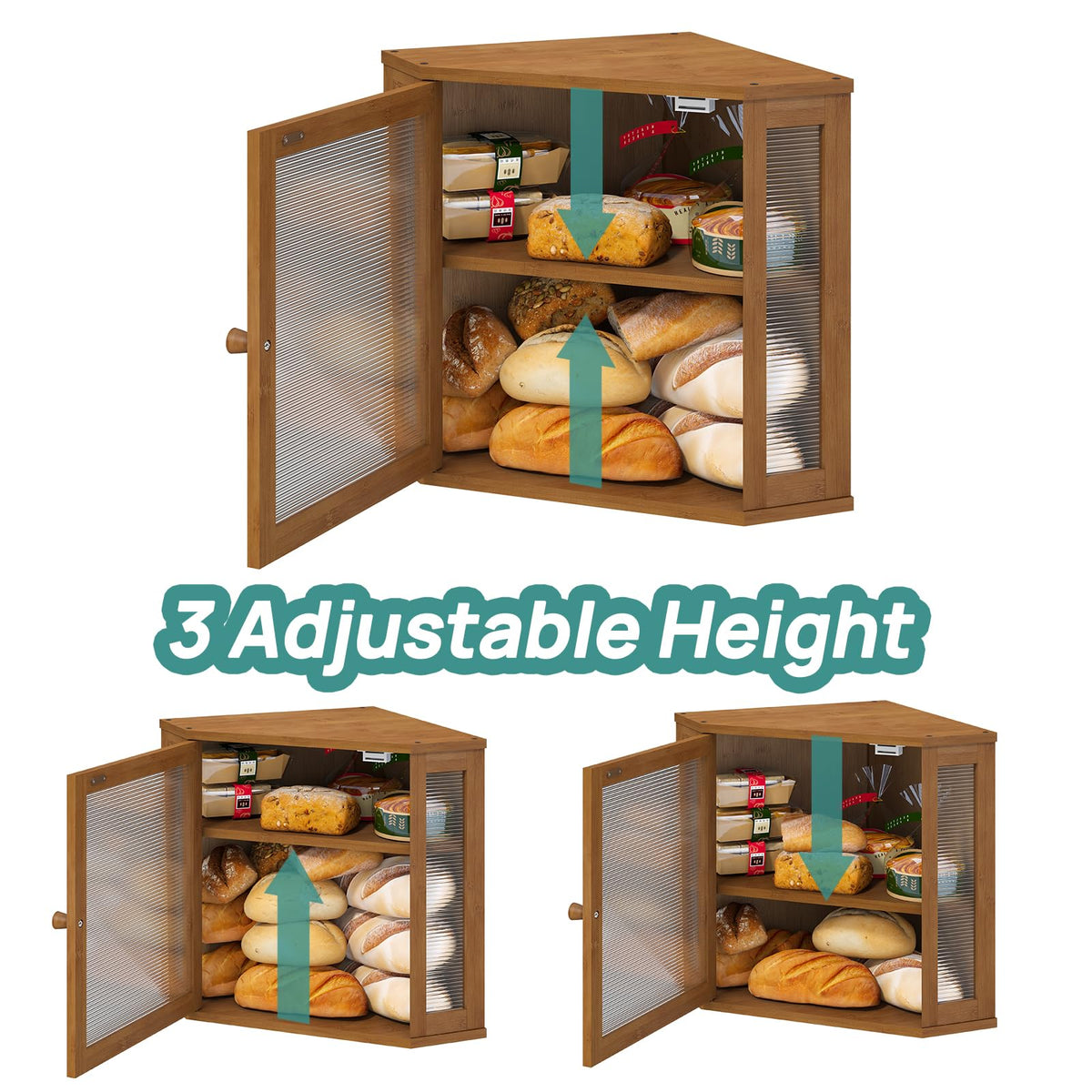 Viewcare acrylic wavy door panel bread box shows interior with privacy