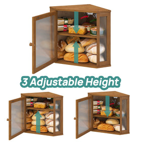 Viewcare acrylic wavy door panel bread box shows interior with privacy
