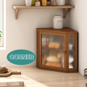 Viewcare bamboo bread storage with corner design saves counter space