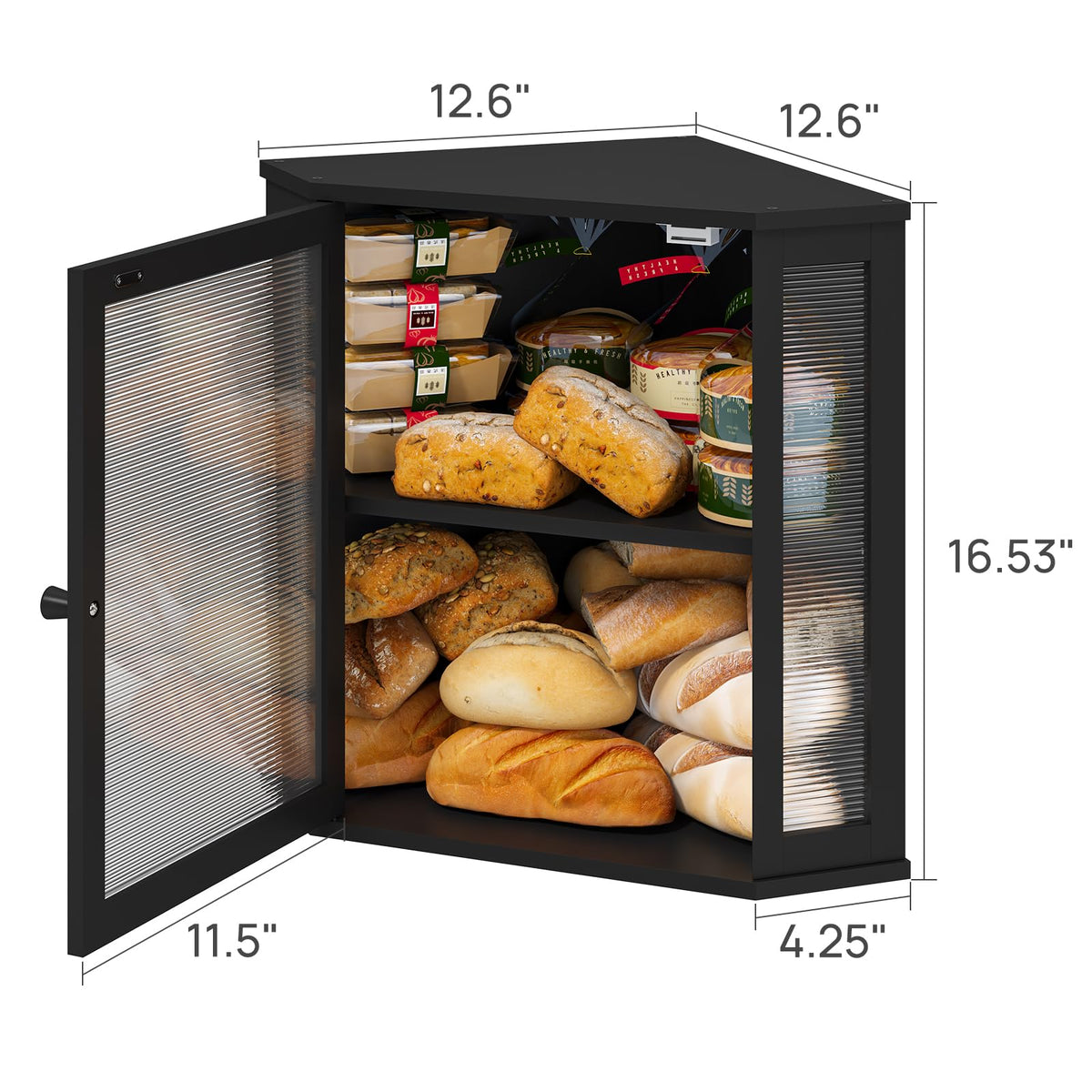 Viewcare bamboo two-layer bread box keeps loaves organized for families