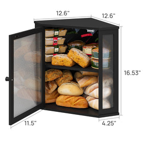 Viewcare bamboo two-layer bread box keeps loaves organized for families